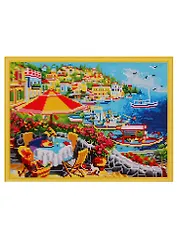 Алмазная мозаика ТМ Рыжий Кот (классич.) 40*50см Солнечная набережная, на подрамнике AC4019