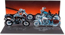 3D открытка Мотоциклы (Motocycles) (панорама) (A149)