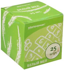 Мелки белые, 25 штук, квадратные