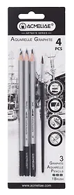 Карандаши ч/гр 03шт акварельные + кисточка, блистер, ACMELIAE
