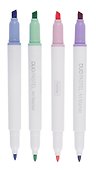 Маркеры для скетчинга «Duo Pastel» двусторонние, 4 цвета, Hatber - 2