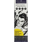 Ручки-кисточки капиллярные «Manga Black Set», Faber-Castell, 4 штуки - 0