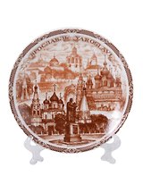 Тарелка Ярославль (D10) (фарфор) (коричневая) (10-7BR-27)