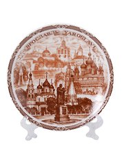 Тарелка Ярославль (D10) (фарфор) (коричневая) (10-7BR-27)