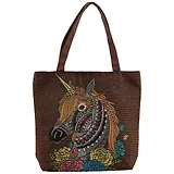 Сумка-шоппер на молнии Единорог (43х40) (текстиль)