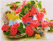 Алмазная мозаика ТМ Рыжий кот (класс.) 40х50см (28цв.) Яркий букет на столе AC4068