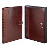 Ежедневник недат. А5+ 160л 175x245 "Сариф экстра" коричневый, иск.кожа, мягкий переплет, офсет, ляссе, подар.карт.коробка с ПВХ-крышкой
