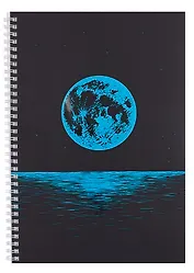 Тетрадь А4 80л кл. "Лунная дорожка" евроспираль, мелов.картон, пантонн.печать, выб.лак