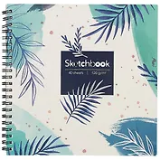 Скетчбук 195*195 40л "Ботаника" 120г/м2, тв.обложка, евроспираль