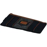 Пенал-косметичка плоский 22*10,5*0,5см джинсовый, темно-синий, карман, декор.молнии, Proff