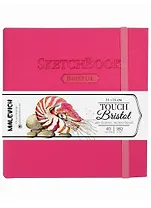 Скетчбук 140*140 40л "Bristol Touch" малиновый, для графики и маркеров, 180г/м2