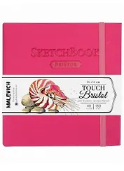 Скетчбук 140*140 40л "Bristol Touch" малиновый, для графики и маркеров, 180г/м2
