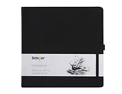 Скетчбук 20*20 80л "Schiller" черный, 140г/м2 слоновая кость, тв.обл., Schiller