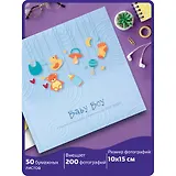 Фотоальбом BRAUBERG "Baby Boy" на 200 фото 10*15 см, тверд обложка, бум. стр, бокс, голубой (391144)