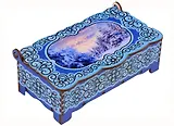 Шкатулка новогодняя Зимний лес (дерево) (17х10)
