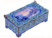 Шкатулка новогодняя Зимний лес (дерево) (17х10)