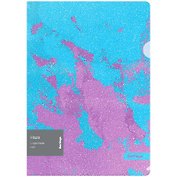 Папка-уголок А4 "Haze" 200 мкм, с эффектом блесток, сиренево-голубая, пластик, Berlingo