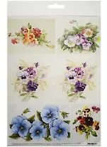 Декупажная карта Полевые цветы (А4) (пл. 40г/м2) (Karal869) (упаковка)