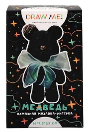 Алмазная мозаика на фигурке Draw Me! "Черный мишка", (14*9,5*23 см)