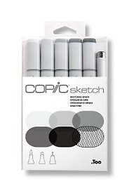 Набор маркеров Copic Sketch серые оттенки, 6 цветов