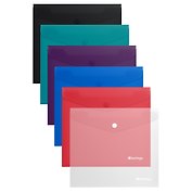 Папка-конверт А5+ на кнопке "Soft Touch", 200мкм, ассорти, Berlingo