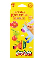 Карандаши цветные Каляка-Маляка, ароматизированные 12 цветов