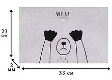 Папка -конверт «What» А4 на кнопке, в ассортименте
