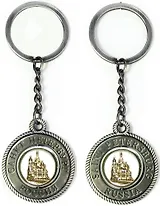 Сувенир АКМ, Брелок-канат, "Храм "Спас-на-Крови" ,металл, вставка, фигурная, цвет античное олово