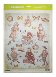 Рисовая бумага для декупажа Craft Premier Дети ретро (CPD0532) (А3) (25г/м) (упаковка)