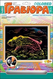 LORI Гр-084 Гравюра цветная Саблезубый тигр (без рамки) (упаковка)