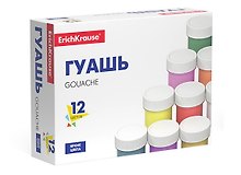 Гуашевые краски «Basic» 12 цветов, 17 мл, Erich Krause