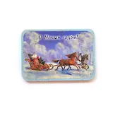 Магнит в ретро стиле "С Новым годом!". Декупаж, кракелюр. Размер 7*10 см. (2014-46)