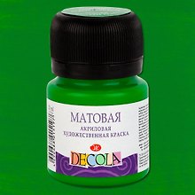 Краска акриловая зеленая светлая 20мл "Декола" матовая, ЗХК