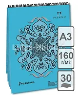 Блокнот Premium Cloudy sky (облачное небо) 30л А3 на спирали