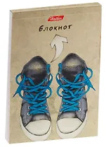 Блокнот А7 48л кл. "Кеды" 3хцв.блок, склейка, ассорти, Hatber