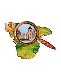 ГС Магнит Воронеж Карта с лупой вид 1 (дерево) (7,5см)