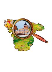 ГС Магнит Воронеж Карта с лупой вид 1 (дерево) (7,5см)