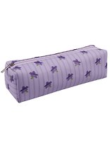 Пенал-косметичка на молнии, из ткани, с подкладкой "Lavender", светло-сиреневый в полоску, Yoi