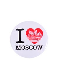 Значок круглый Москва I love 44мм мет. (50-19-03)