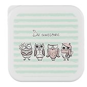 Ланч-бокс Совы Be awesome (пластик) (11,5х11,5) (12-rongtai-15004) - 1