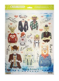 Рисовая бумага для декупажа Craft Premier, A3, 25г/м, Звери с Уолт стрит