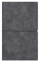 Ежедневник недат. А6+ 122x193 мм 120л "Наппа металлик" графитовый, кожзам, мягк.переплет, застёжка-резинка,офсет, ляссе