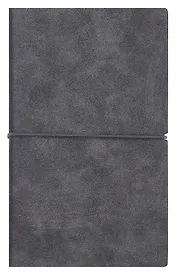 Ежедневник недат. А6+ 122x193 мм 120л "Наппа металлик" графитовый, кожзам, мягк.переплет, застёжка-резинка,офсет, ляссе