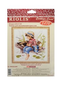 Набор для вышивания крестом Риолис Рыбалка (1470) (547287) (30х30см) (упаковка)