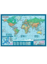 АГТ Геоцентр Карта настольная Политическая карта Мира м1:69000000 ламинир.