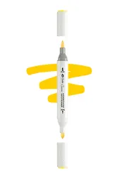 Маркер акриловый "Сонет" жёлтый, двусторонний, перо кисть/пуля