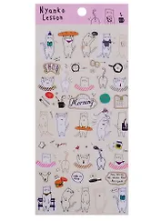 Наклейки коты 2 вида микс, 9,1 х 20 см