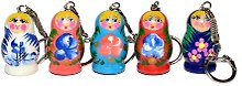 Сувенир, АКМ Брелок Матрешка h-4см/дерево 104-2150
