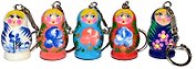 Сувенир, АКМ Брелок Матрешка h-4см/дерево 104-2150