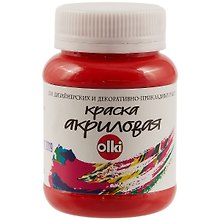 Акриловая красная краска olki, 100 мл